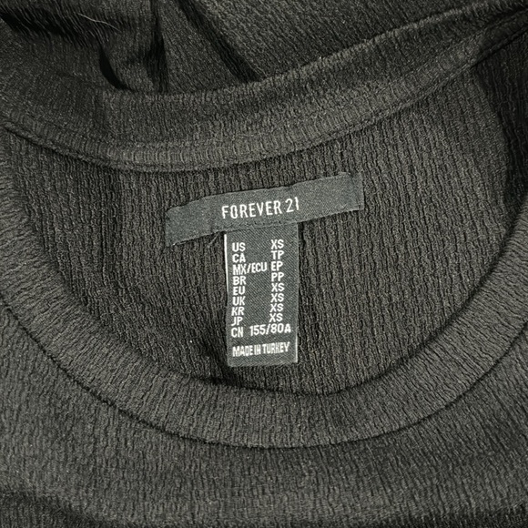 Forever 21 Short Black Tiered Dress XS - Picture 3 of 4